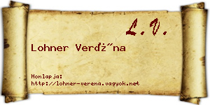Lohner Veréna névjegykártya